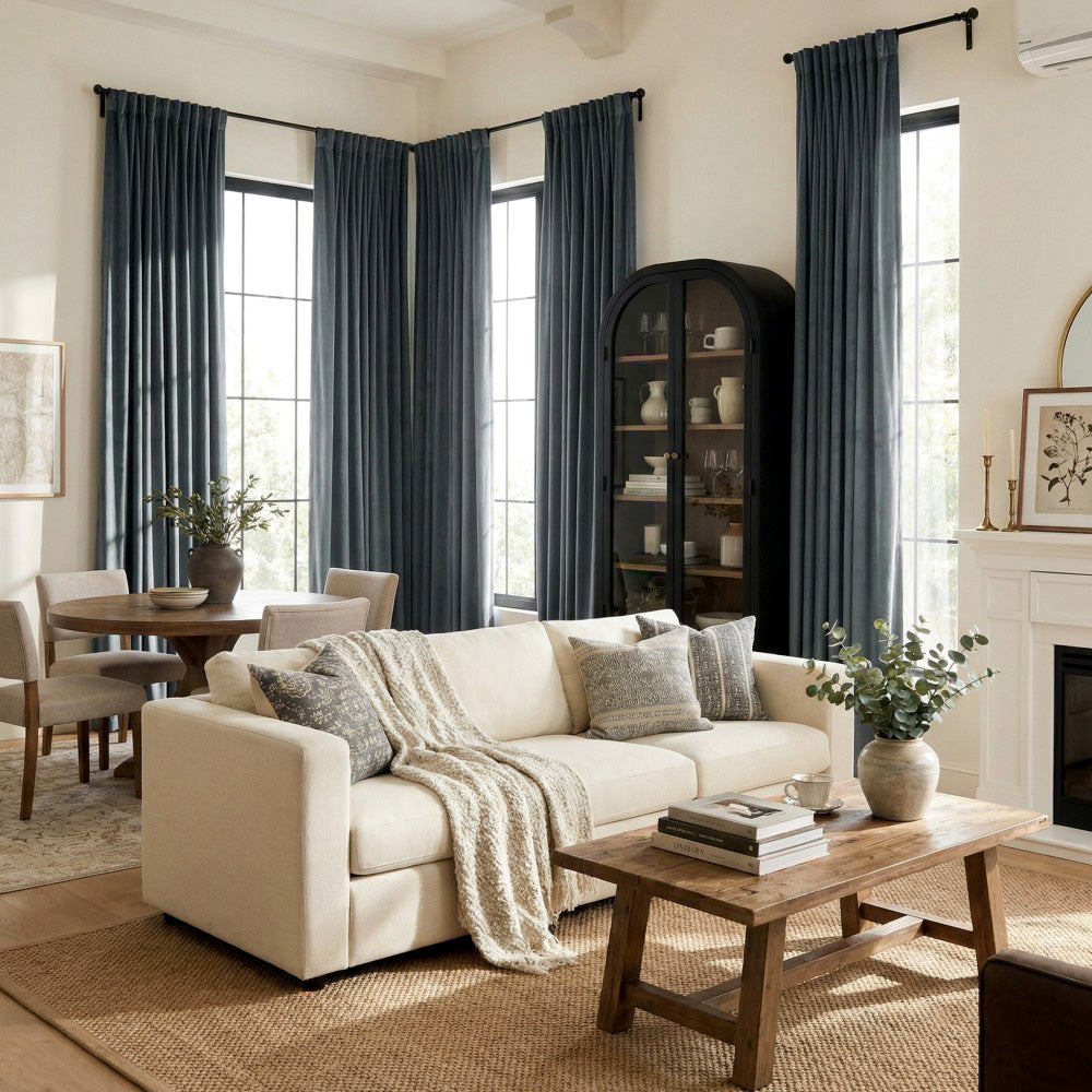 Finley Faux Satin Polyester Curtains