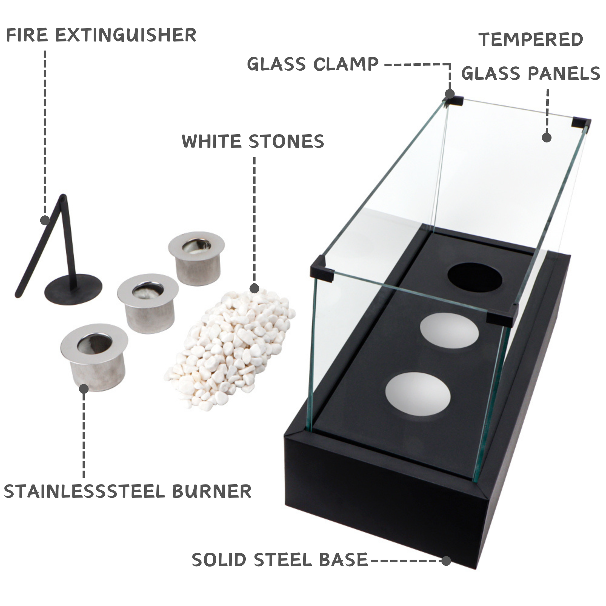 Ventless Portable Fireplace – No Chimney Needed, Clean Burning Bio Ethanol Fuel for Indoor Use, 18" Table Top Fire Bowl for Home, Apartment, Patio Decor with Safe, Odorless Flame-1