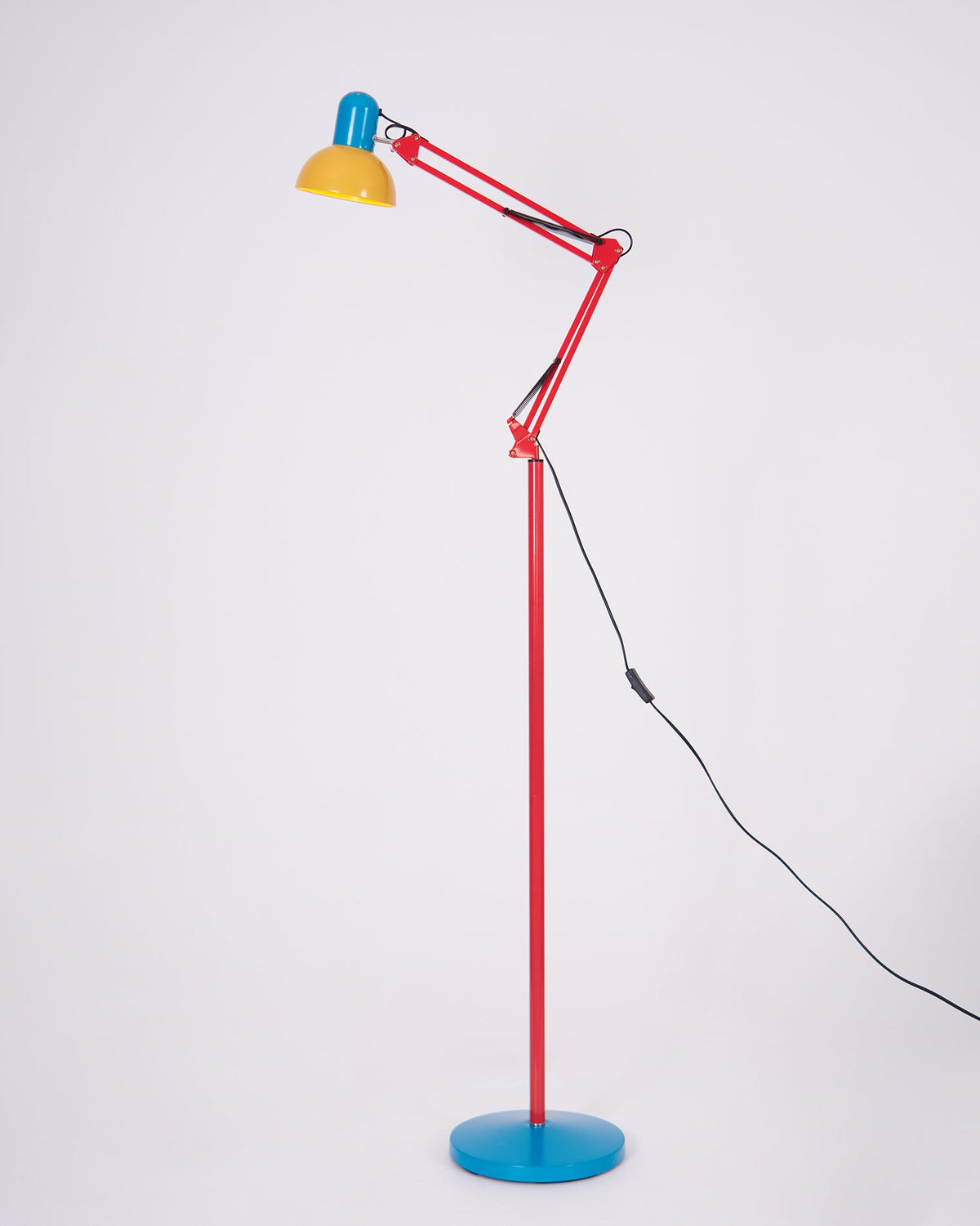 Memphis Style Arc Floor Lamp with Adjustable Arm | Bold Color Block Light