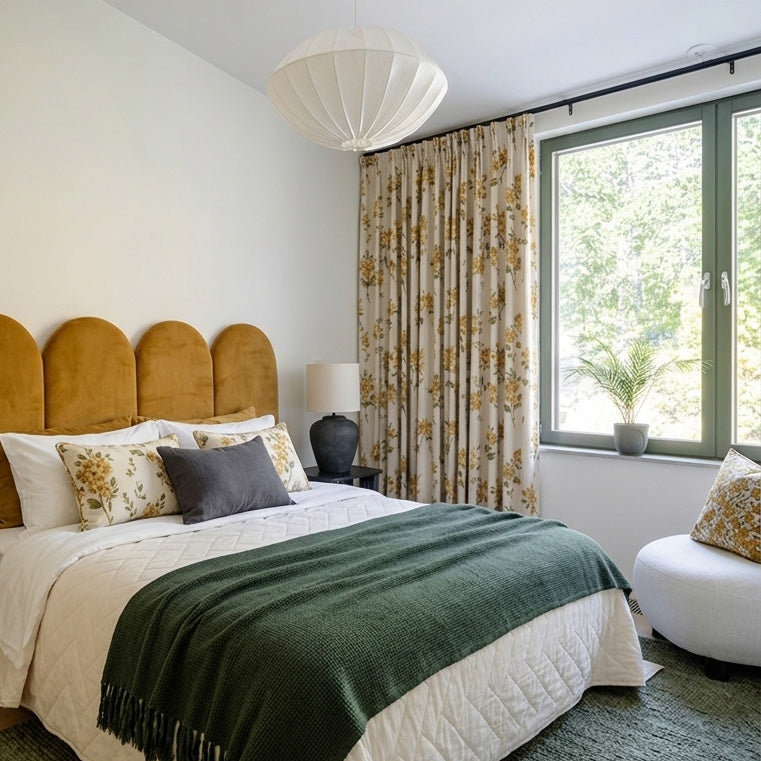 Florence Cherry Floral Room Darkening Curtains
