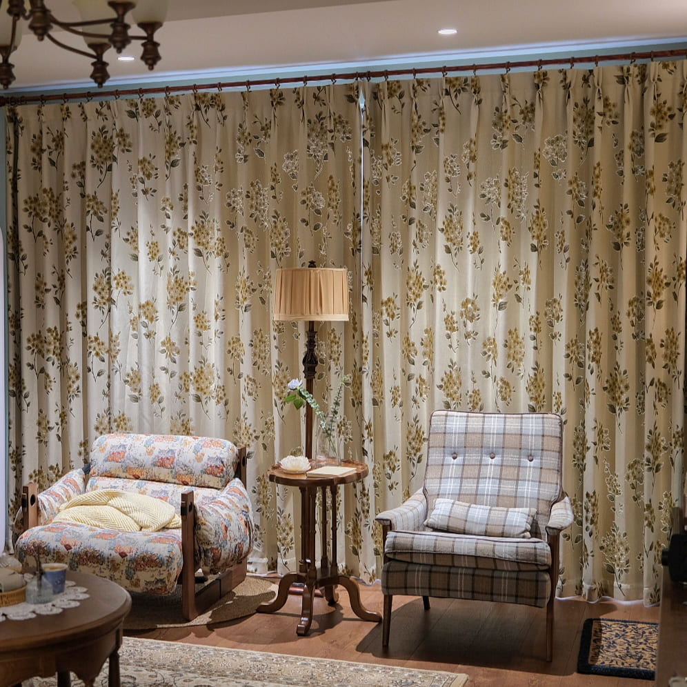 Florence Cherry Floral Room Darkening Curtains