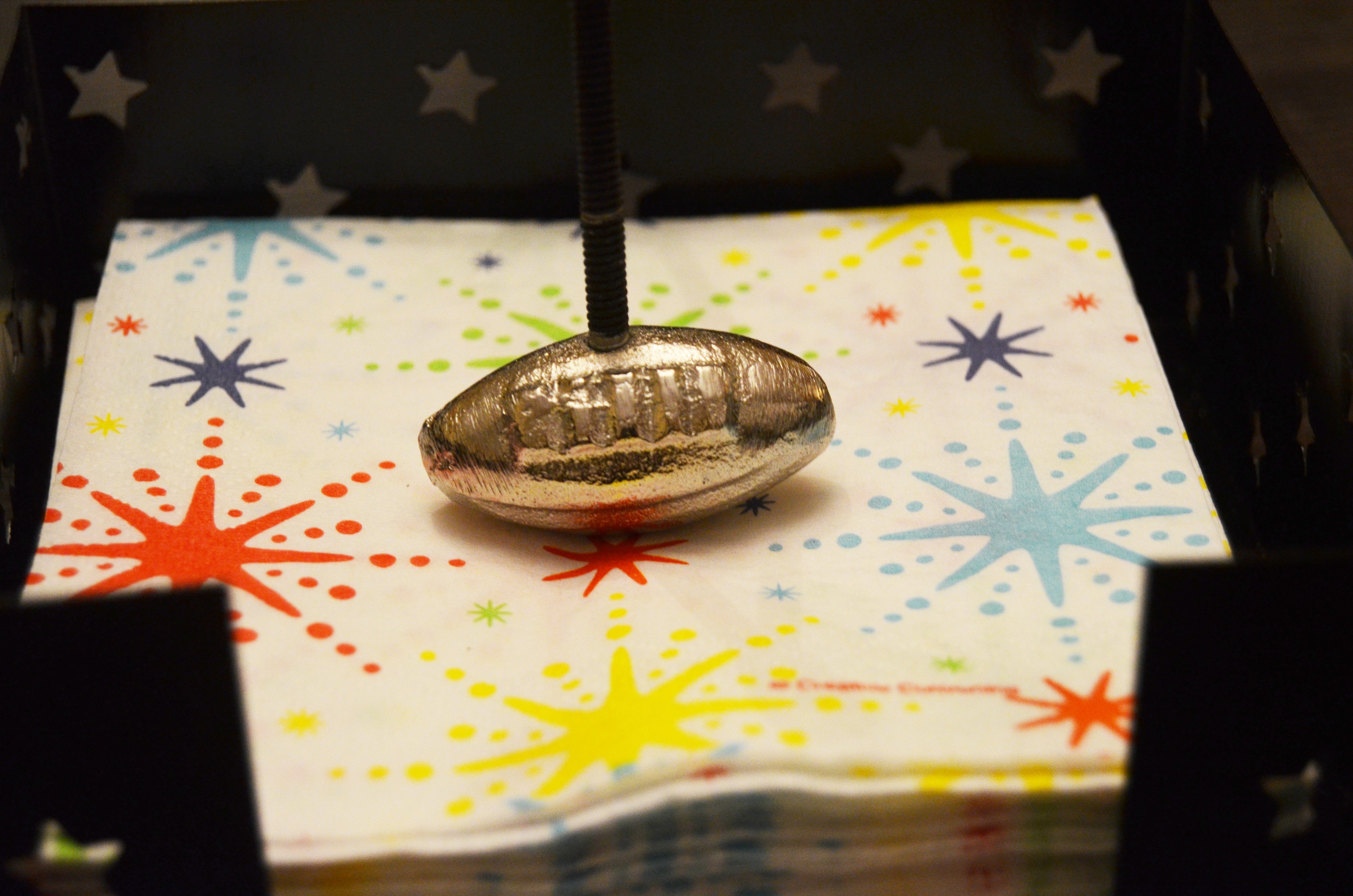 Handcrafted American Football Napkin Holder (Silver)