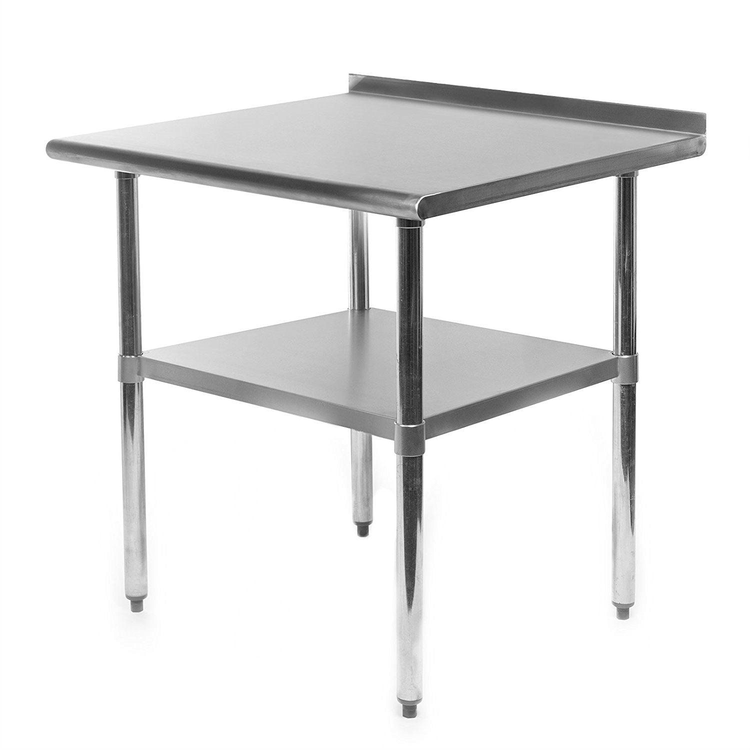 Heavy Duty 30 x 24 inch Stainless Steel Restaurant Kitchen Prep Work Table with Backsplash - PRHOMZ