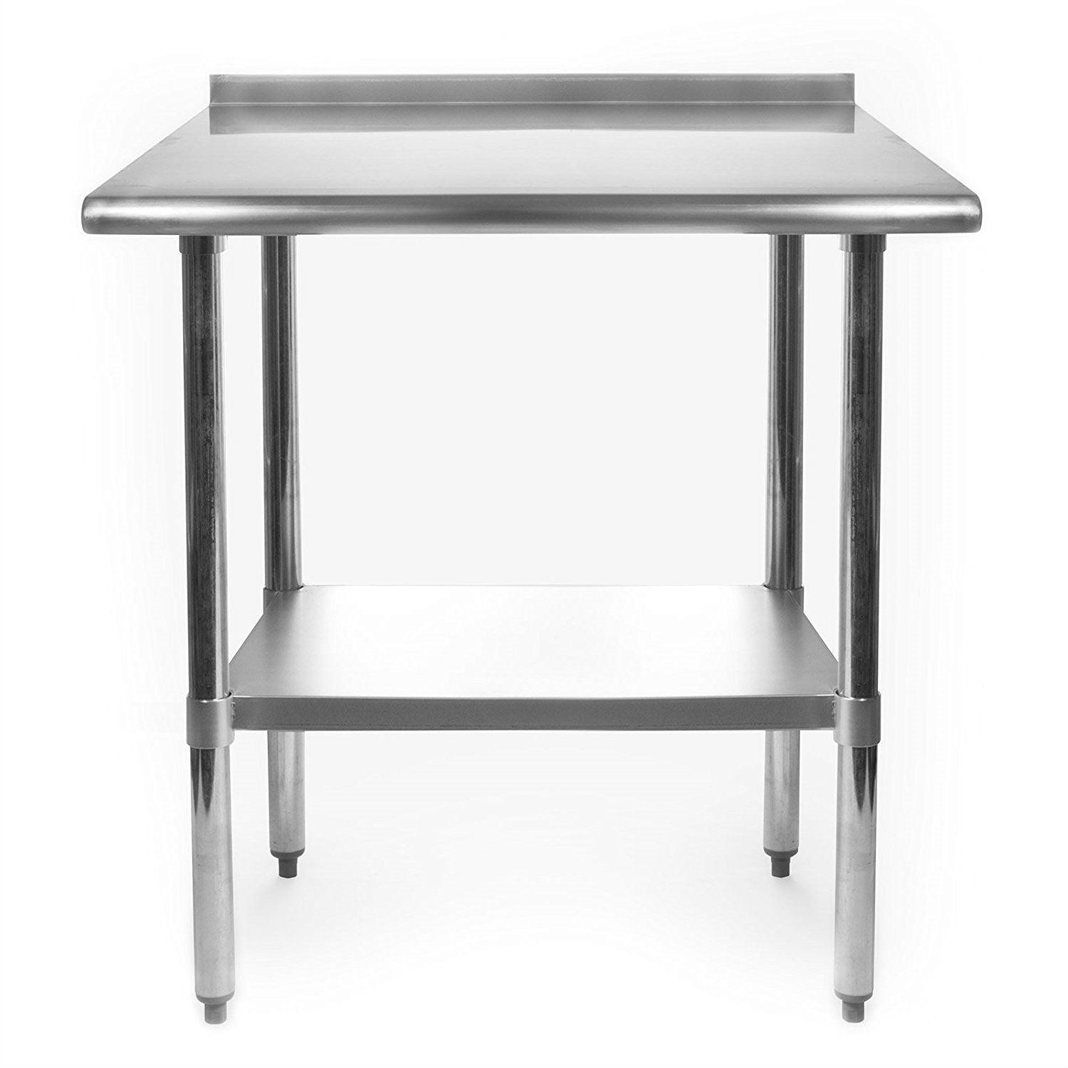 Heavy Duty 30 x 24 inch Stainless Steel Restaurant Kitchen Prep Work Table with Backsplash - PRHOMZ