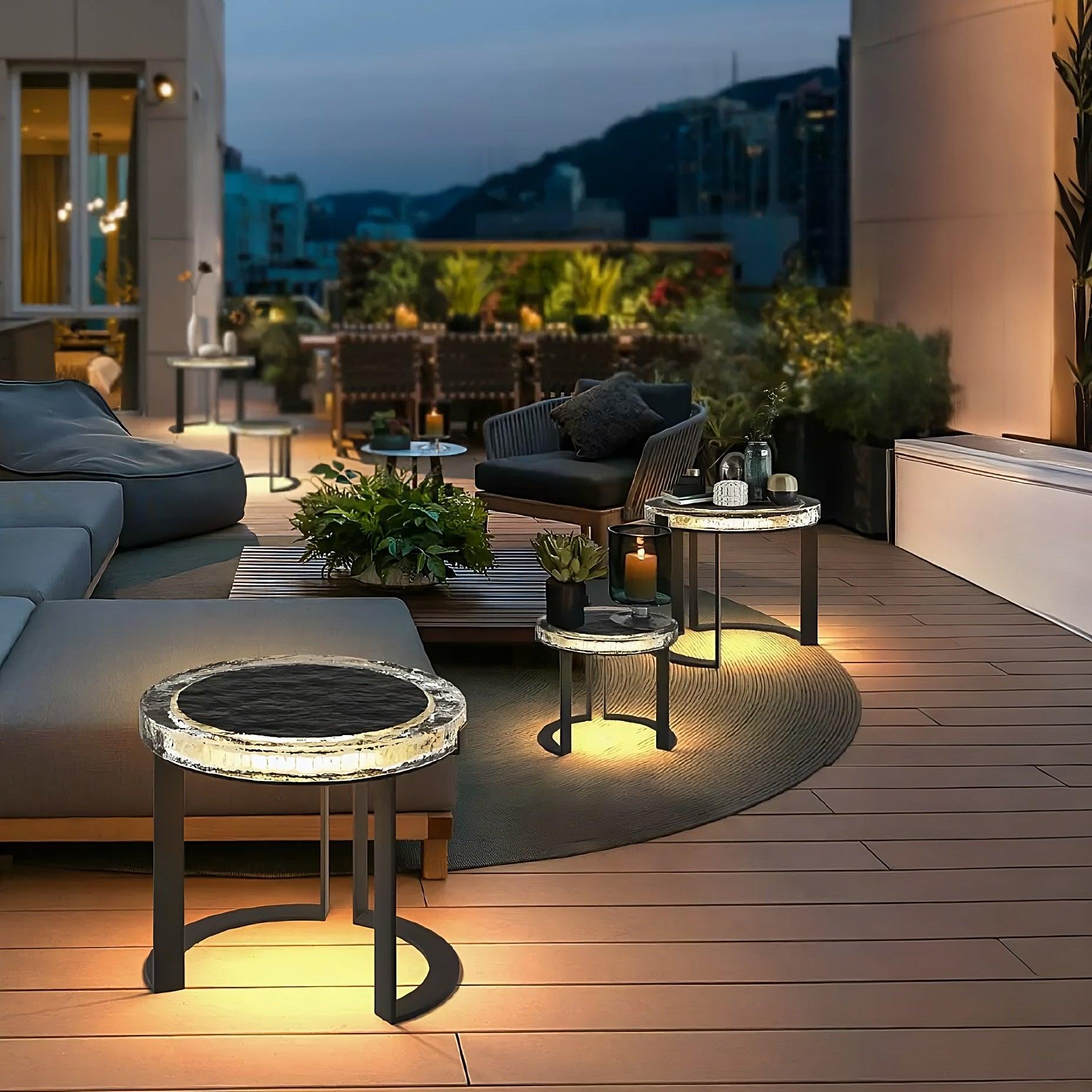 OUTDOOR SOLAR POWER LED GARDEN TABLE - PRHOMZ