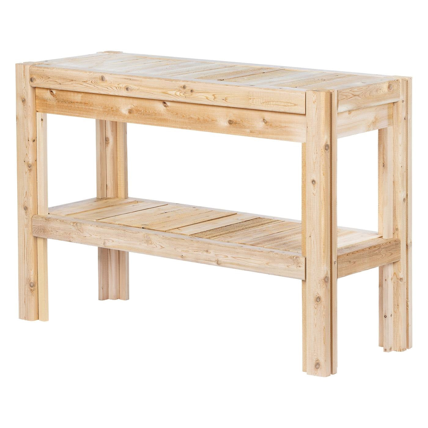 2 Tier Adjustable Cedar Wood Multipurpose Storage Shelves - Made In USA-1