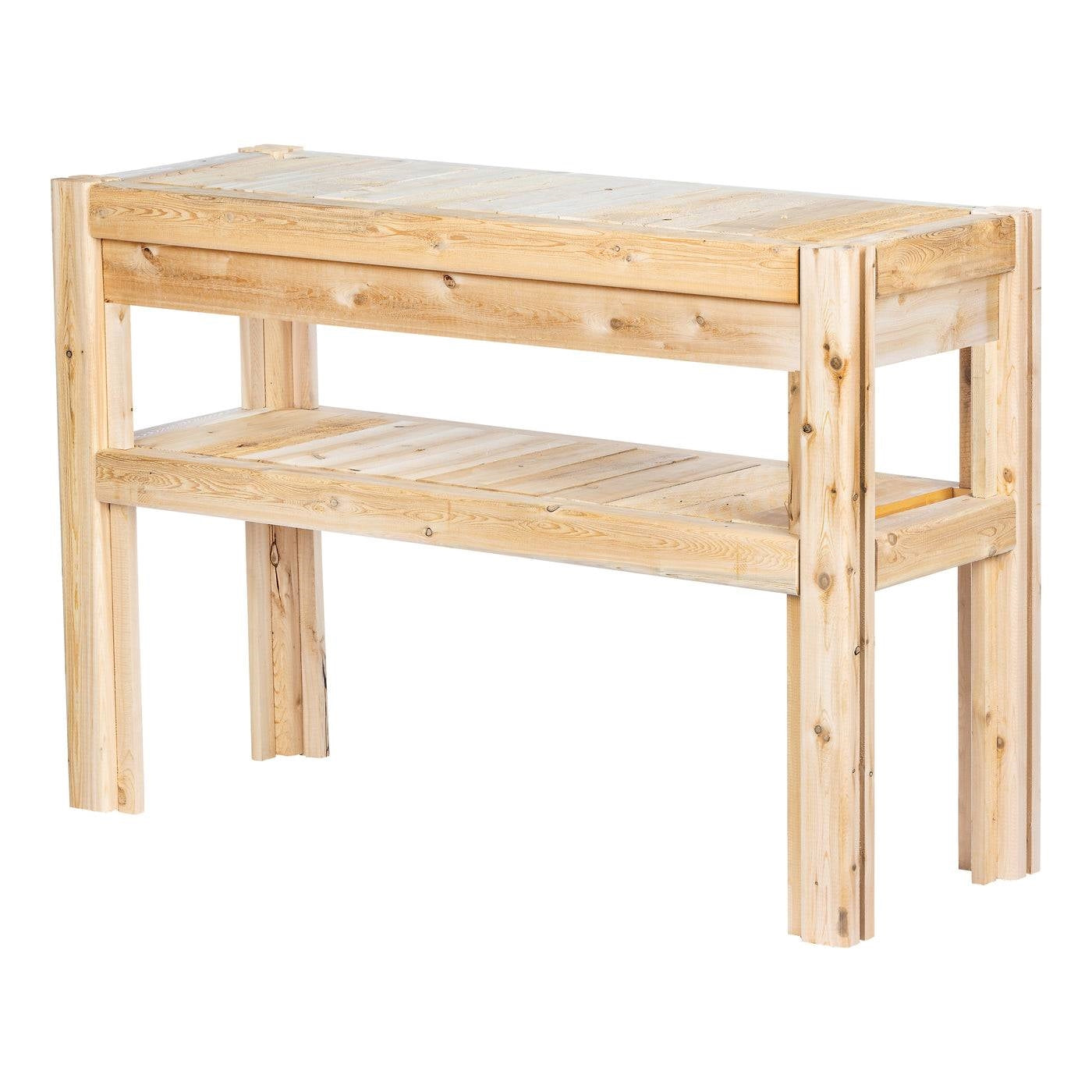 2 Tier Adjustable Cedar Wood Multipurpose Storage Shelves - Made In USA-3