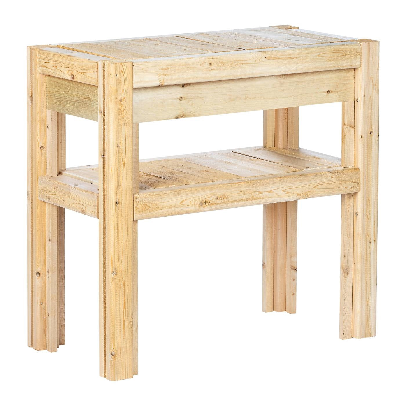 2 Tier Adjustable Cedar Wood Garden Storage Shelves - Made In USA-3