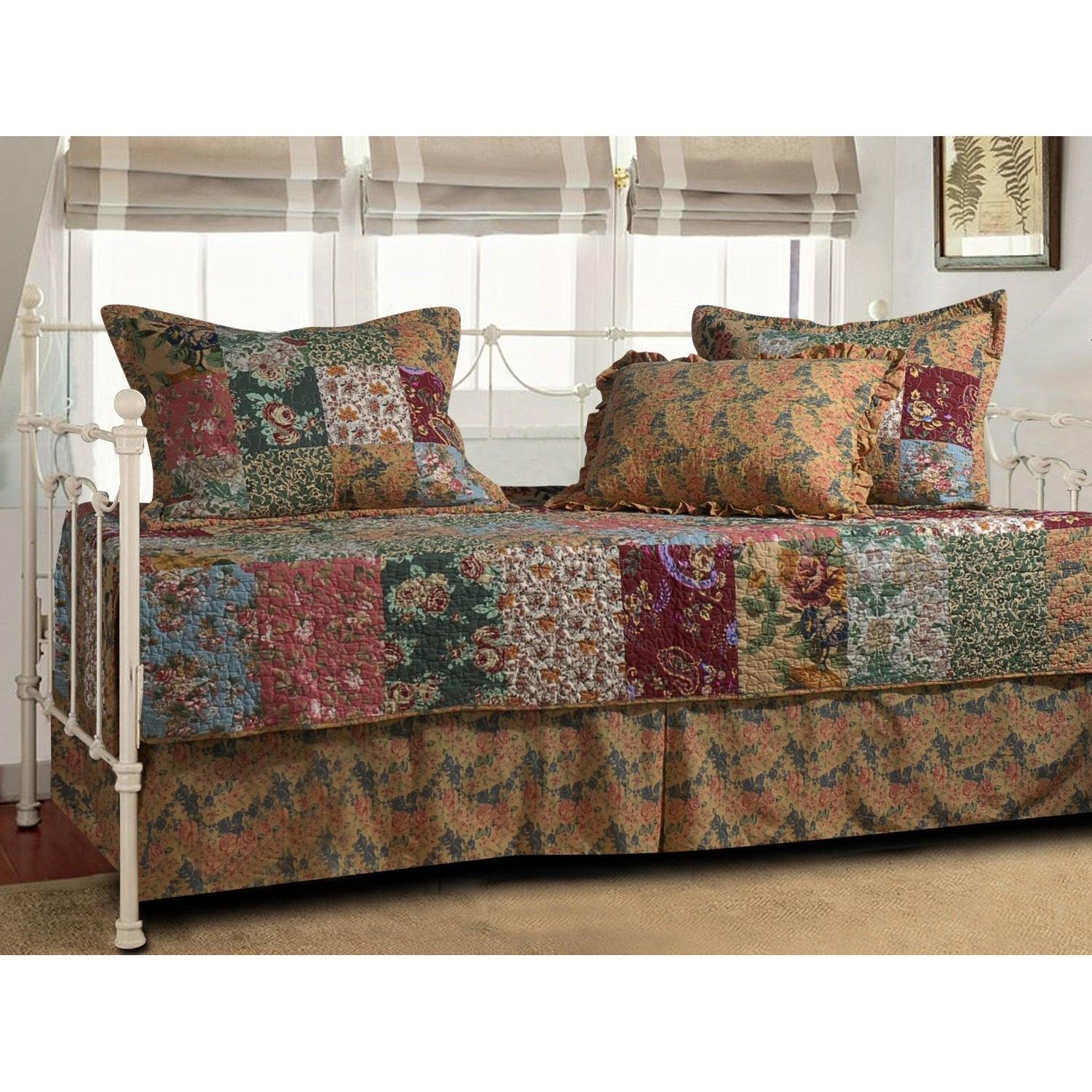 Floral 5-Piece Daybed Ensemble Bedding Set - PRHOMZ