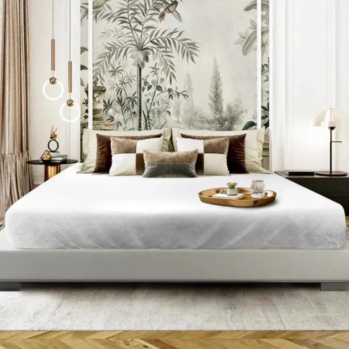 Jacquard Basket Weave 100% Polyester White Top Sheet 2 PK - PRHOMZ