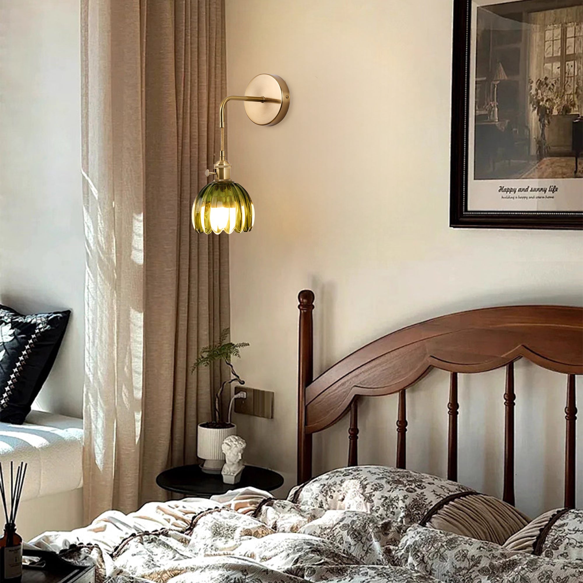 2-Pack Vintage Cordless Glass Wall Lamp with Rechargeable Light Bulbs-4