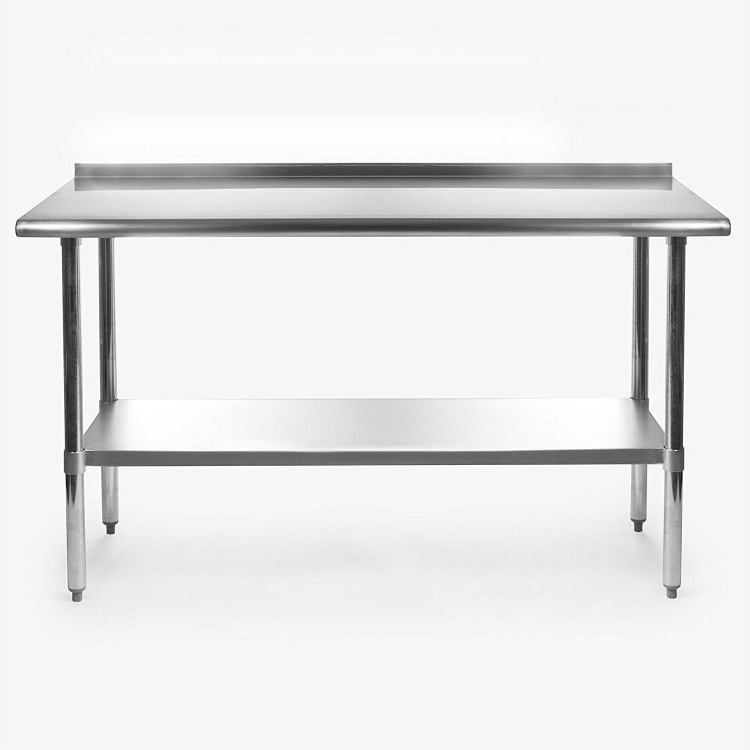 Stainless Steel 60 x 24 inch Heavy Duty NSF Certified Work Bench Prep Table with Backsplash - PRHOMZ