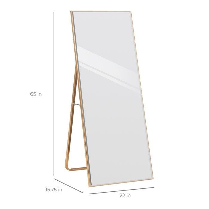 Gold Large Full Length Leaning Wall or Hanging Mirror - PRHOMZ