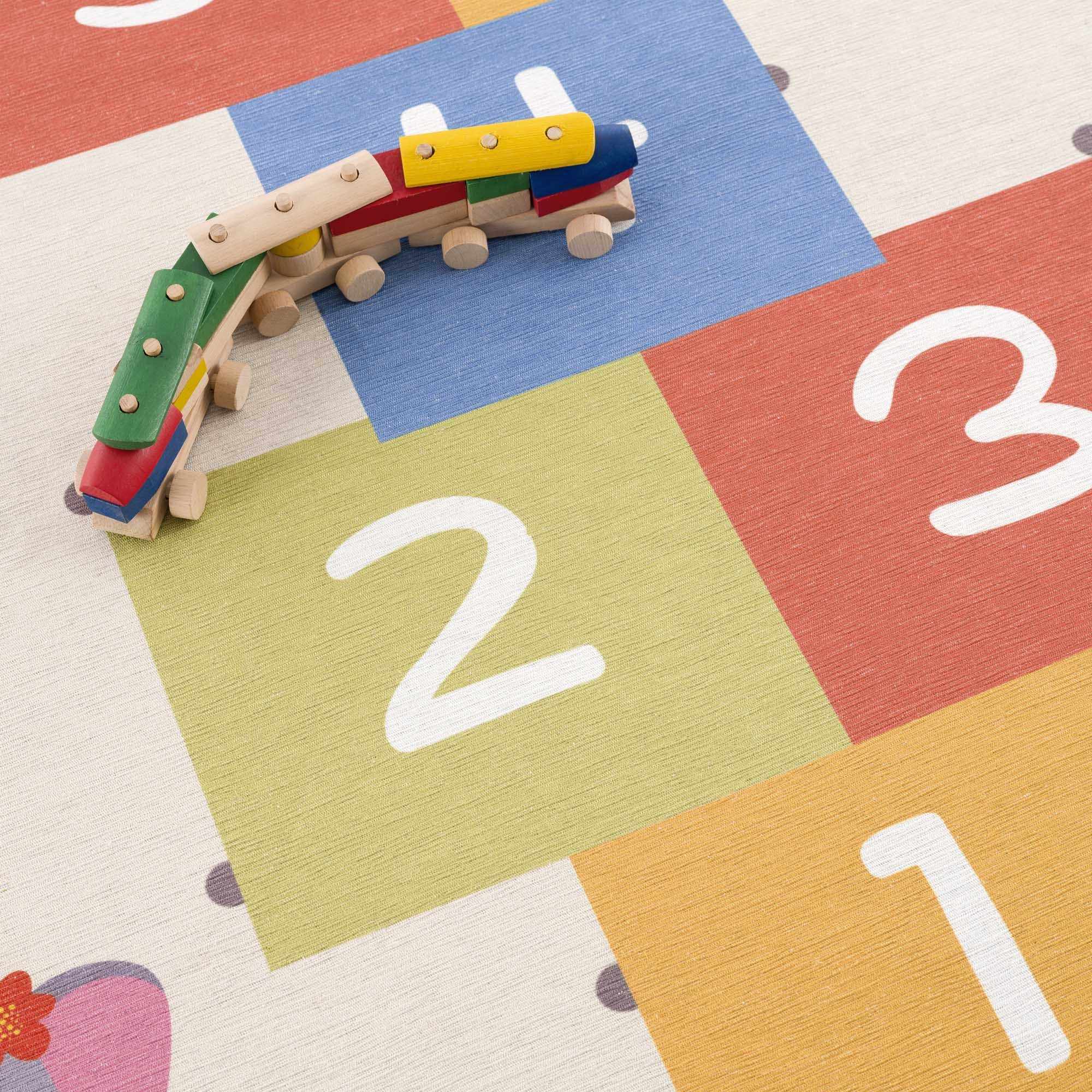 Colorful Hopscotch Washable Kids Rug-2