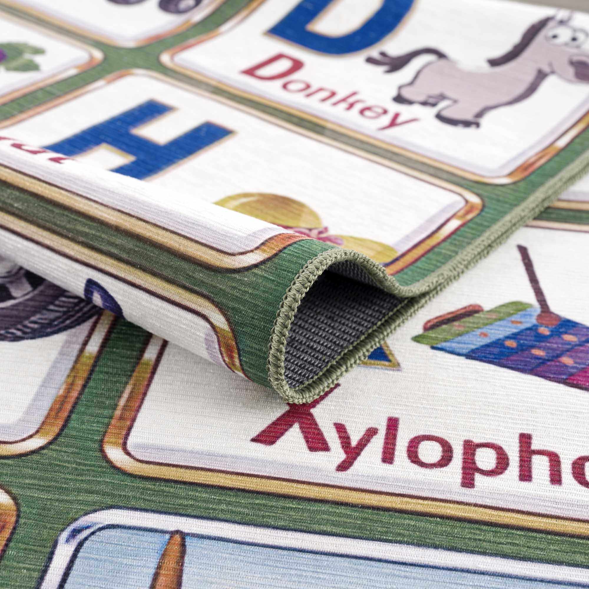 Osric Colorful Alphabet Washable Kids Rug - Clearance-4