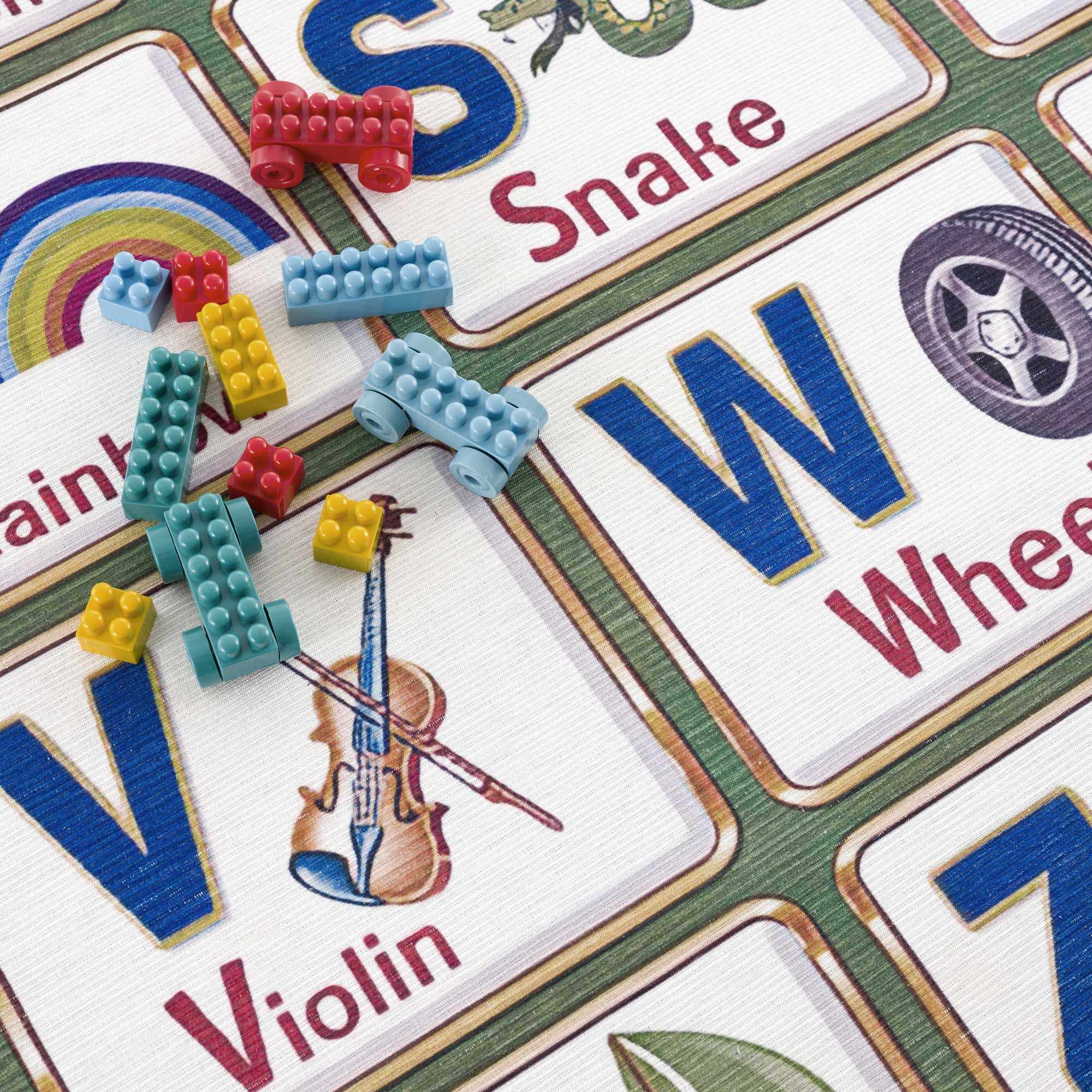 Osric Colorful Alphabet Washable Kids Rug - Clearance-2