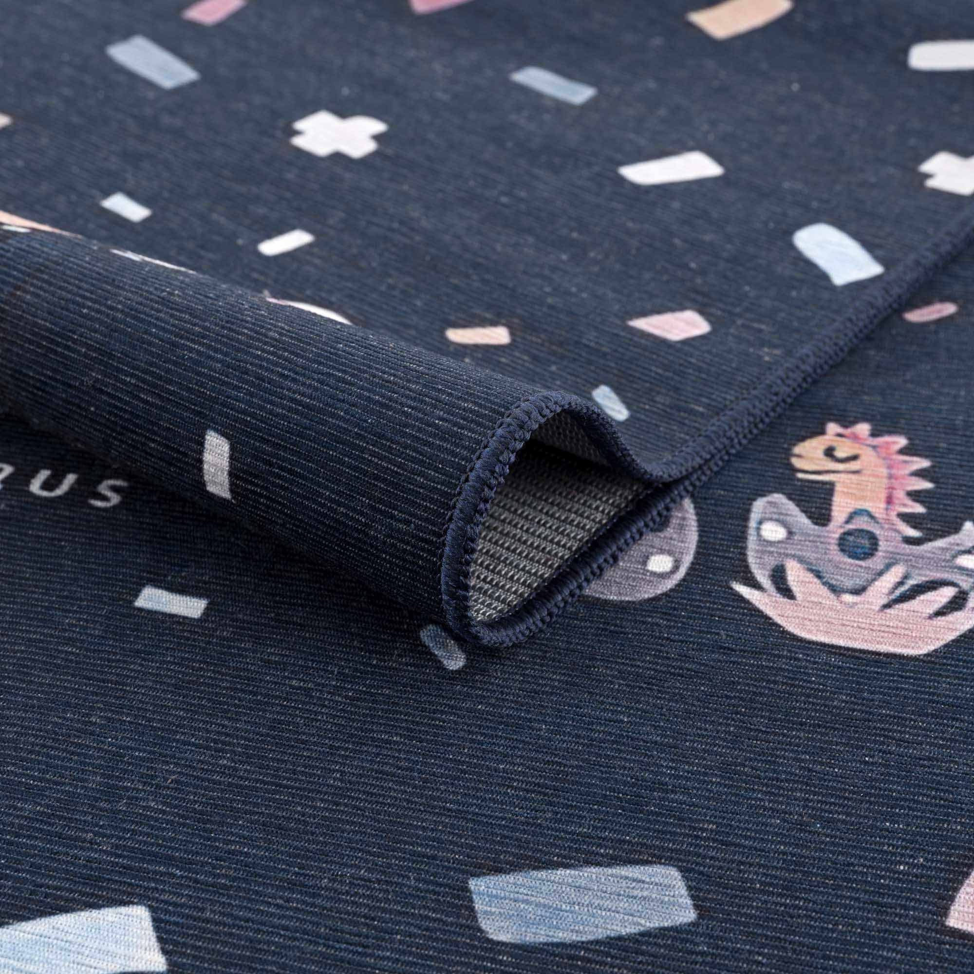 Milne Navy Dinosaur Washable Kids Rug - Clearance-3