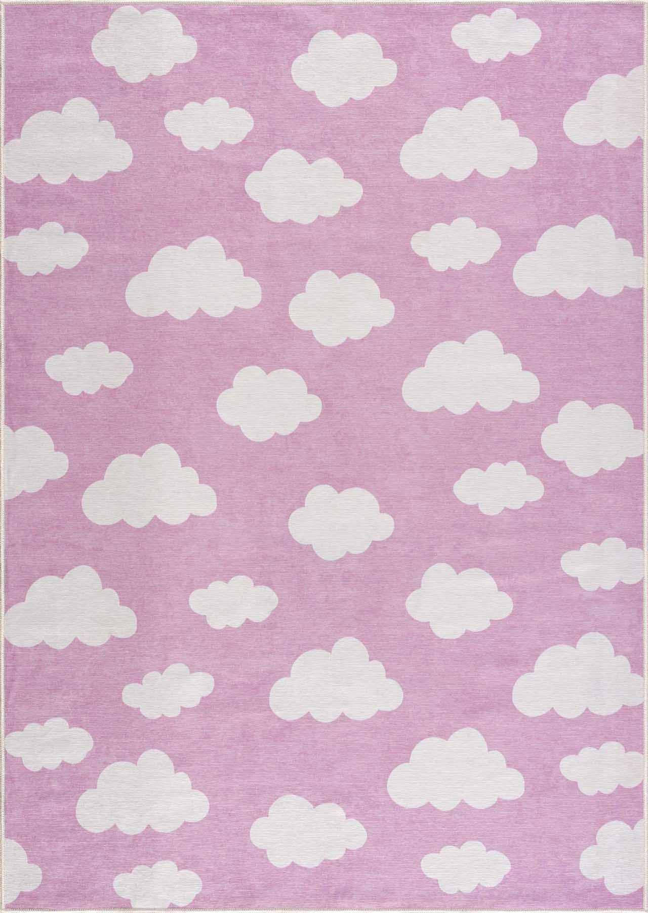 Nizar Pink Cloud Washable Kids Rug - Clearance-1