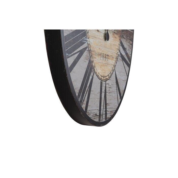 Gray Oversized Distressed Paris Wood Wall Clock - PRHOMZ