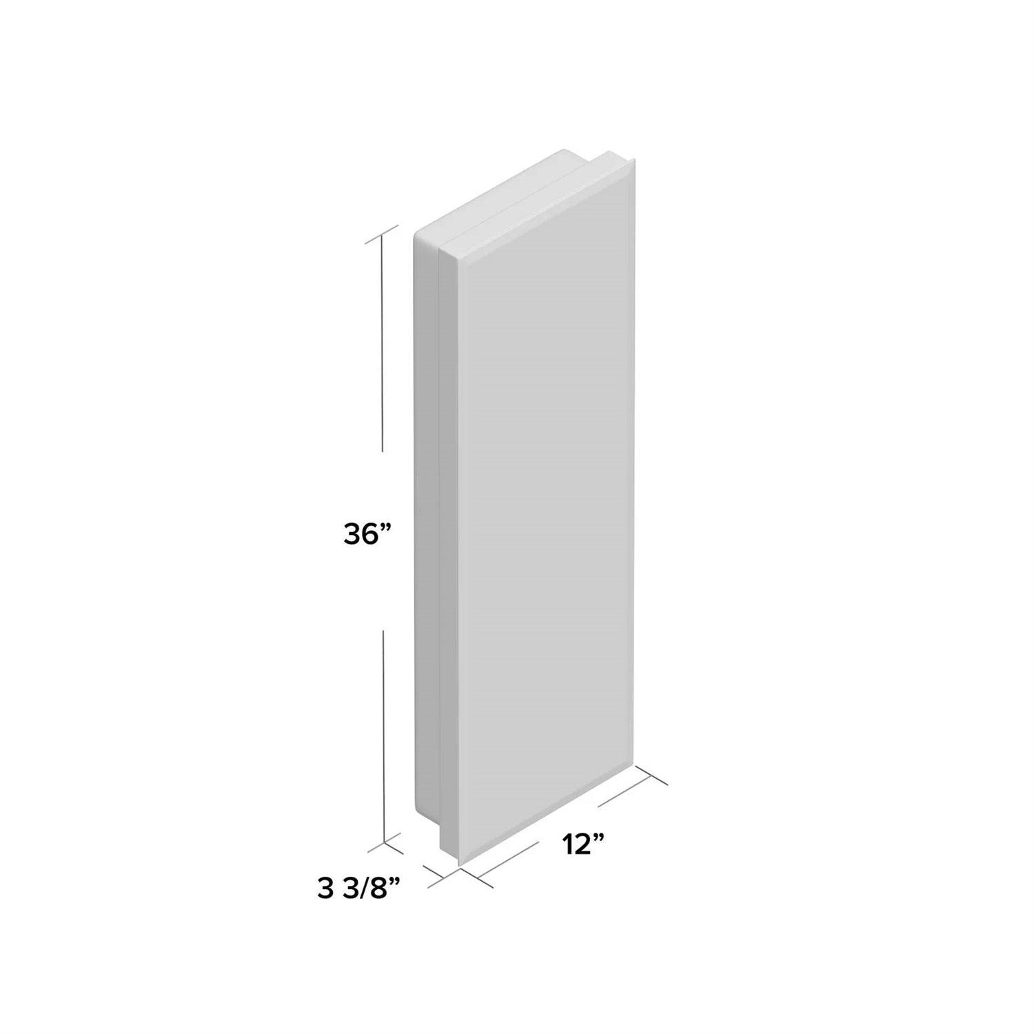 Narrow Bathroom Medicine Cabinet Frameless Mirror 12 x 36 inch - PRHOMZ