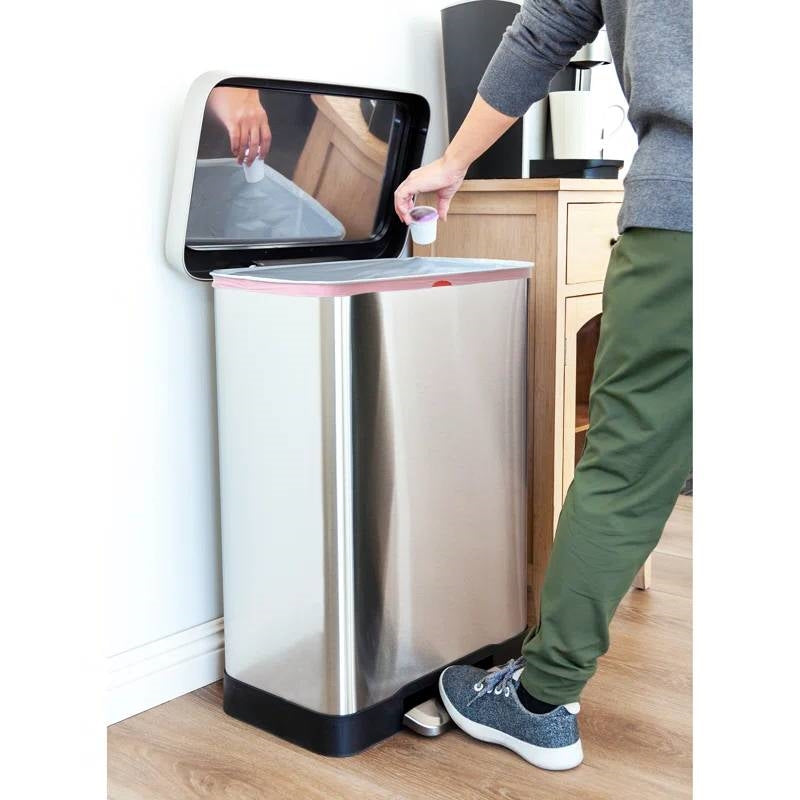 20-Gallon Sturdy Stainless Steel Kitchen Trash Can with Step-on Lid-0