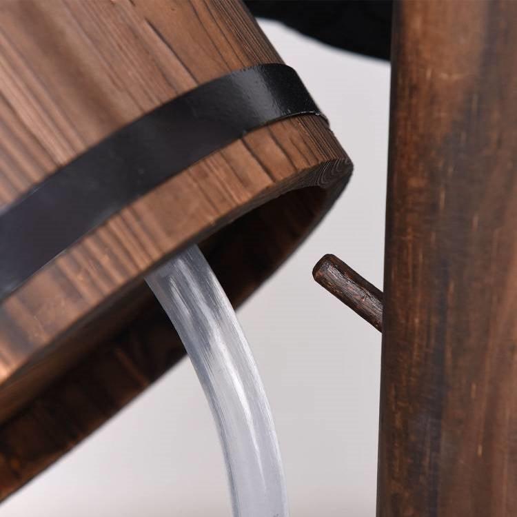 Outdoor Patio Garden Solid Wood Wishing Well Water Fountain with Pump - PRHOMZ