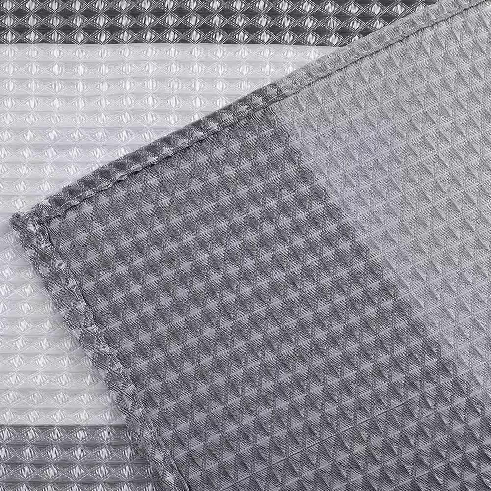 72-inch Grey White Striped Luxurious Textured Polyester Fabric Shower Curtain - PRHOMZ