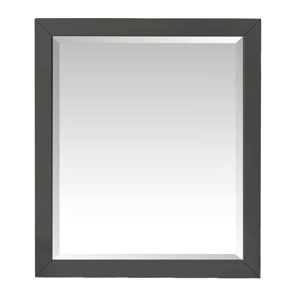 32-in x 28-in Bathroom Wall Mirror with Grey Solid Wood Frame - PRHOMZ