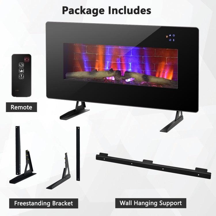 36 in Electric Wall Mounted/Freestanding Fireplace w/ Remote Control - PRHOMZ