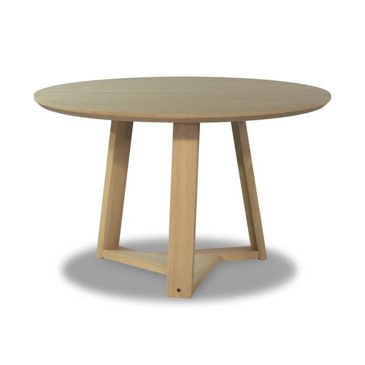 48 Inch Round Scandinavian Solid Wood Dining Table in Blonde - PRHOMZ