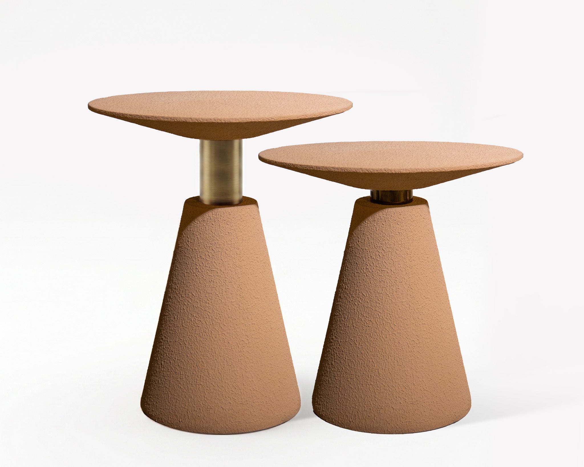 Microcement Textured Minimal Side Table Set