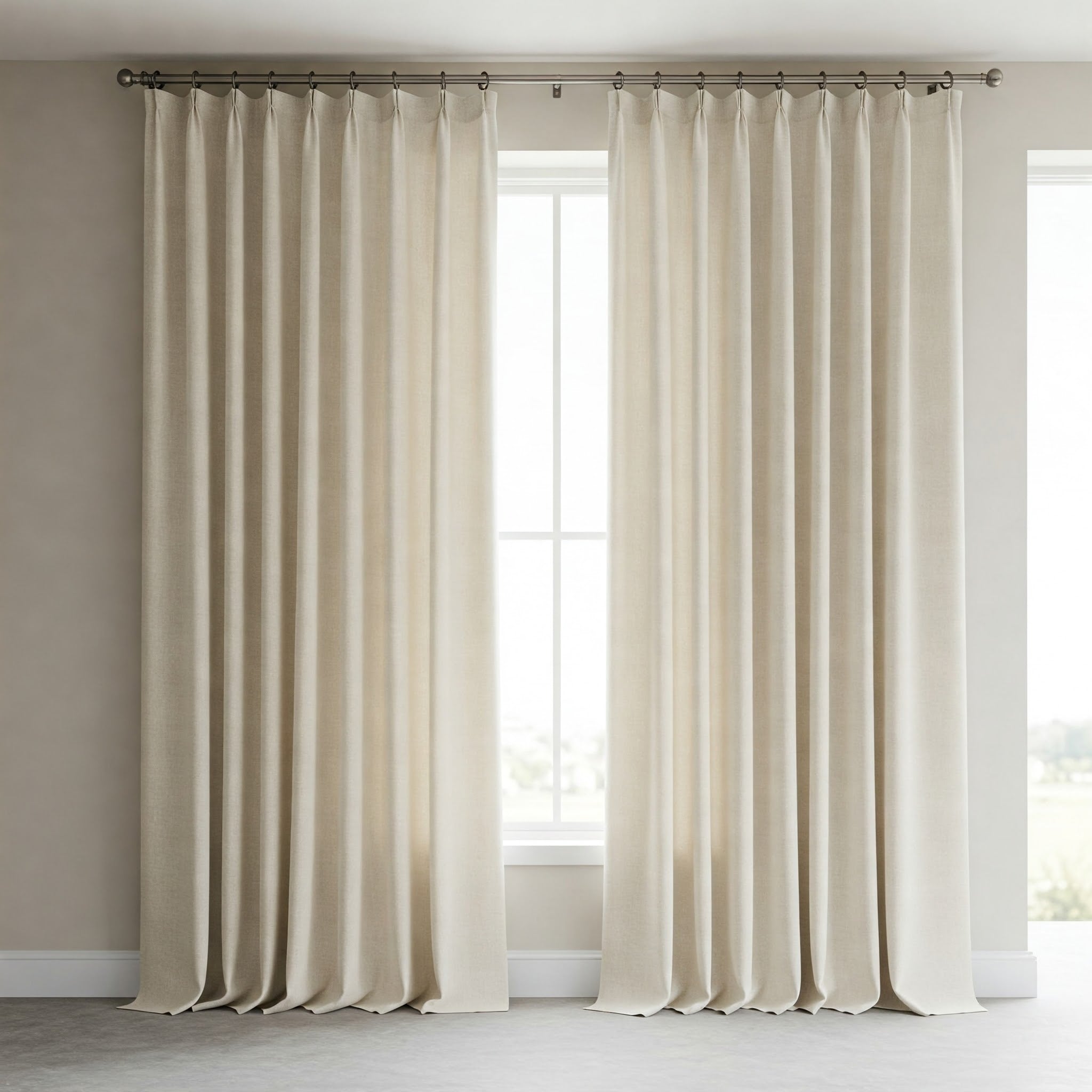 Natural Undyed 100% Pure Wool Blackout Curtains | Custom Made to Measure | Choice of Liners & Heading Styles-4