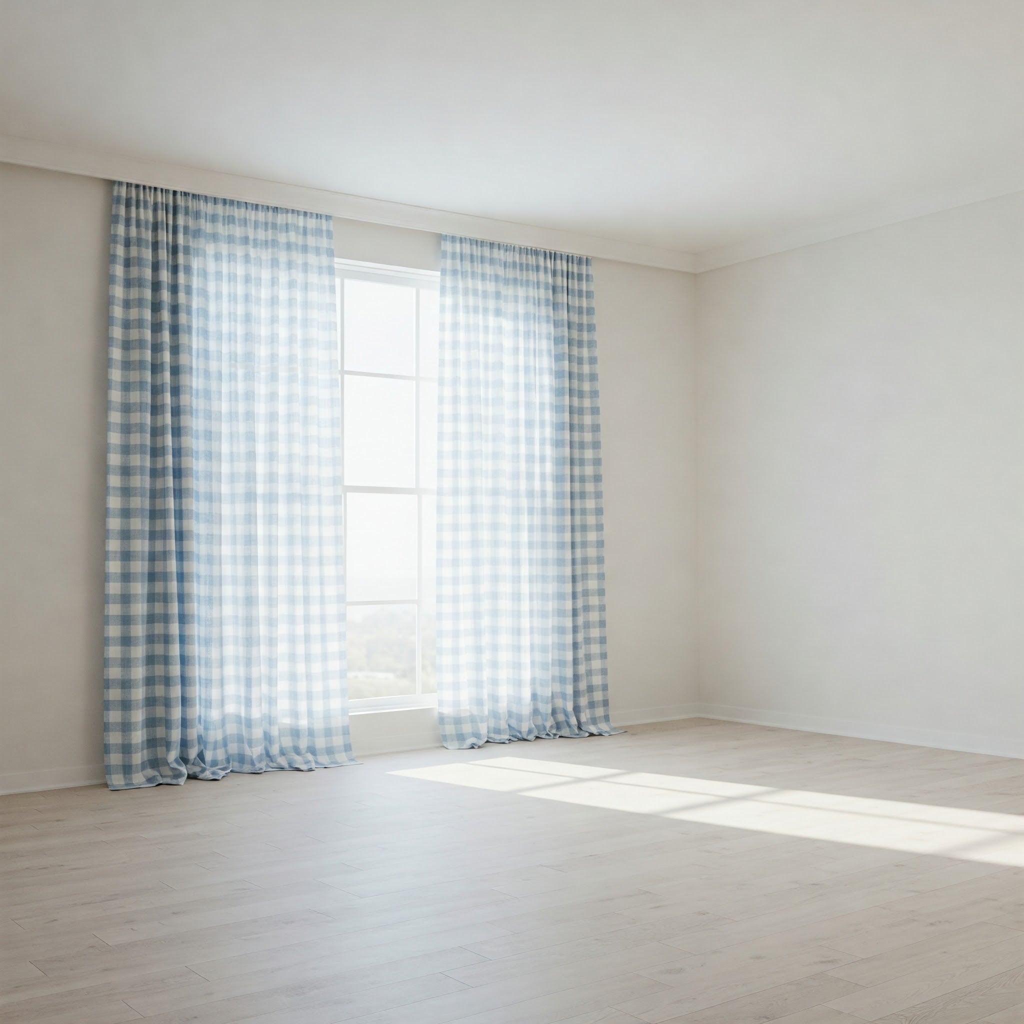 Classic Check Pure Linen Curtains | Pinch & Euro Pleats | Standard & Custom Sizes | Light Filtering or Blackout-1