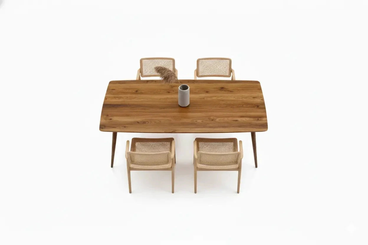 Edge Glued Hardwood Dining Table - Solid Kitchen Table