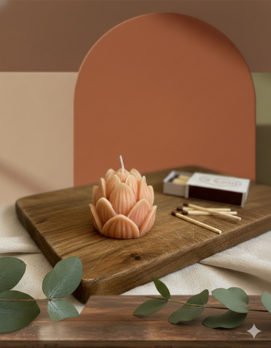 Mini Lotus Candle | Handmade Floral Candle