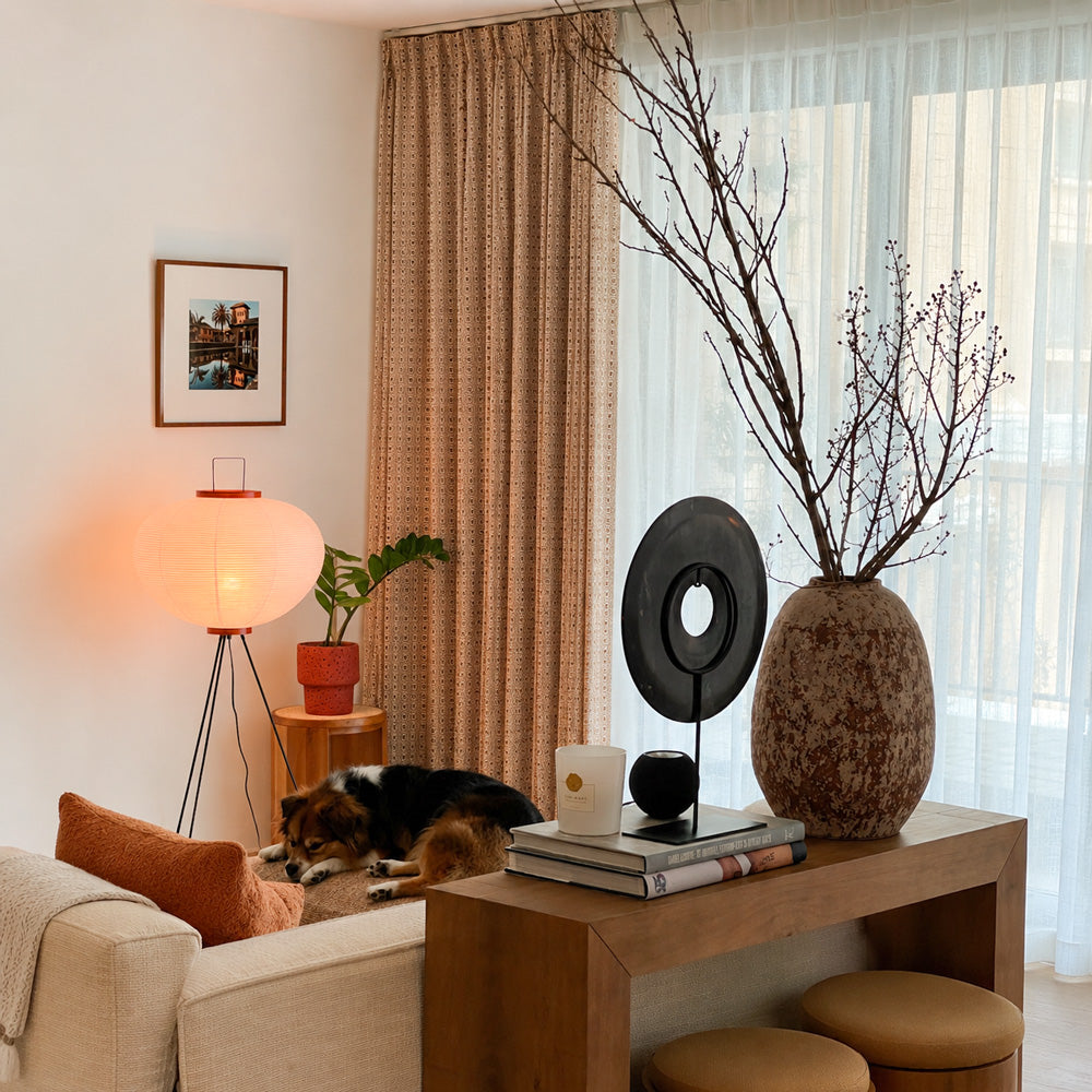 Giada Geometric Woven Pattern Linen Curtains
