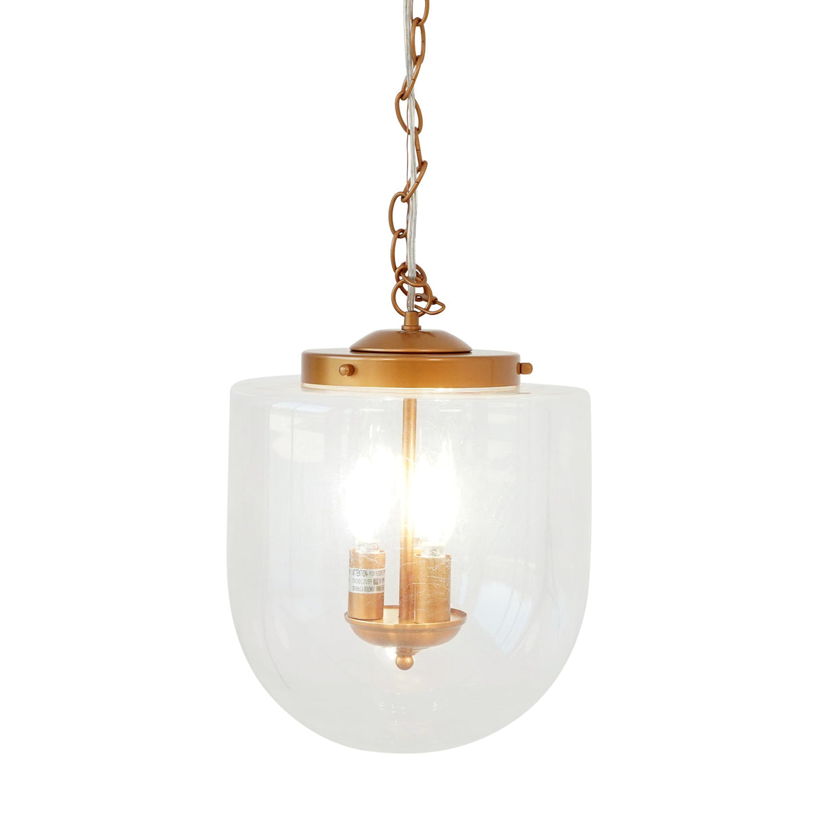 3-Light Globe Pendant Lamp – Coarse Gold Metal Frame & Clear Glass Shades | Hardwired Ceiling Light