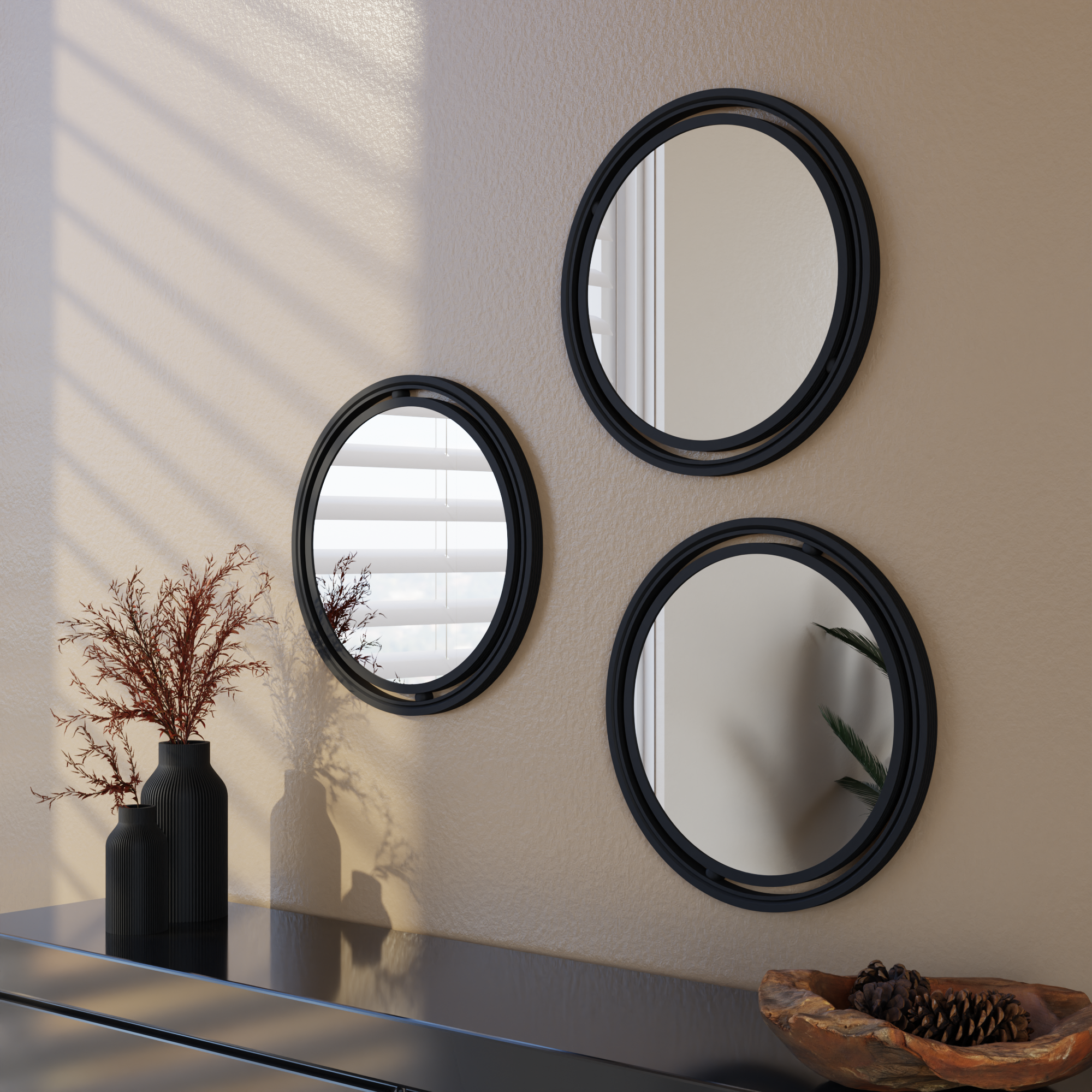 SET OF 3 GLOBE Mirror-0