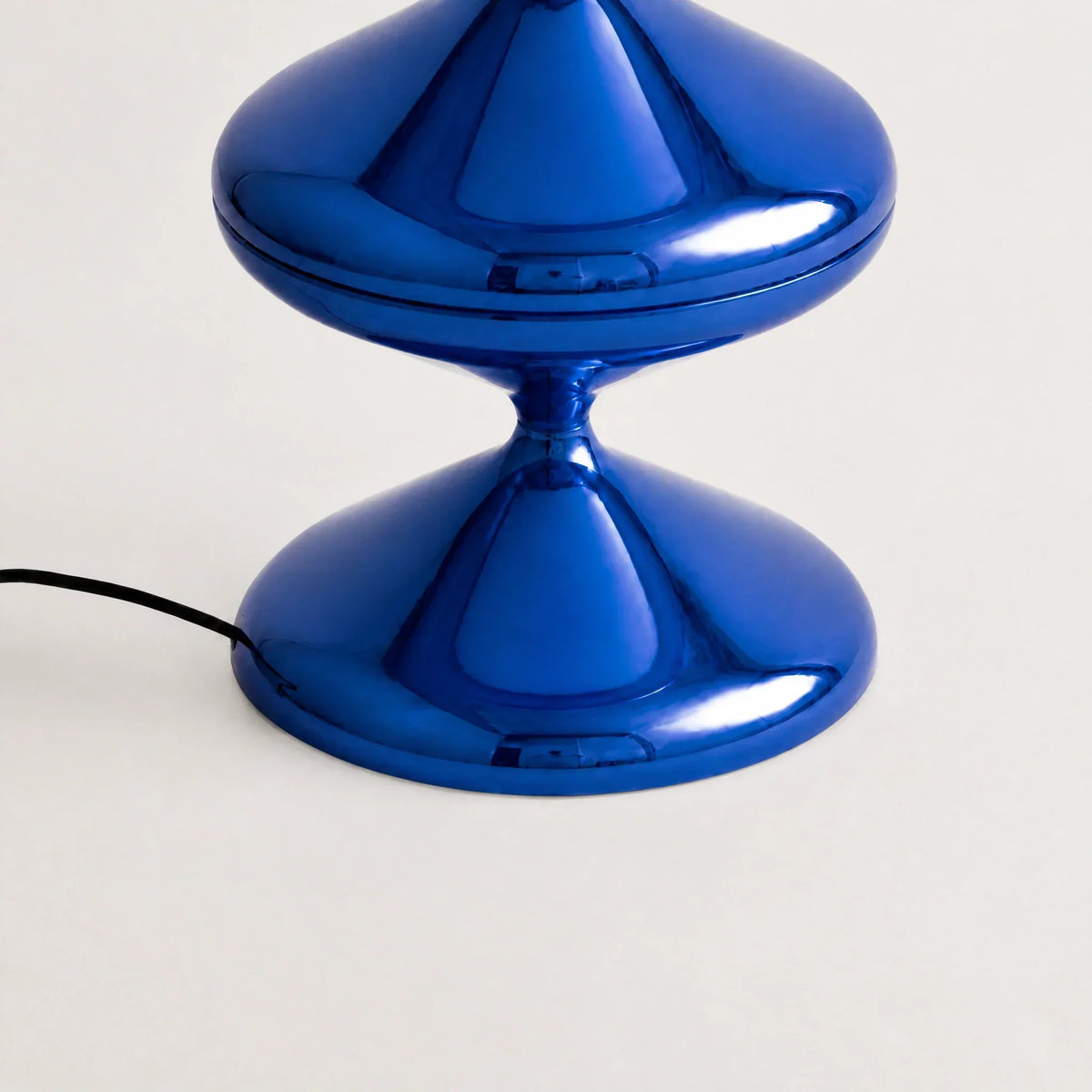 Sculptural Blue Floor Lamp with Stacked Metal Discs | Frosted Dome for Ambient Light