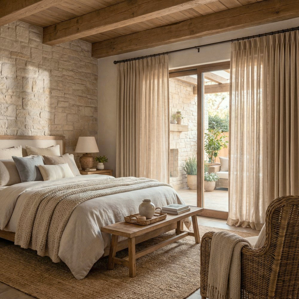 Grasso Green 100% Linen Sheer Curtains