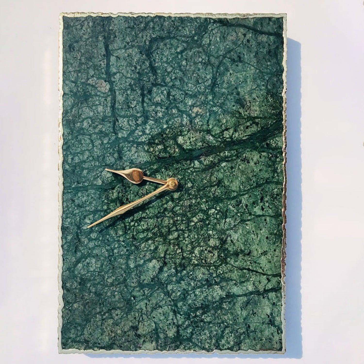 Green Marble Large Wall Clock/Personalised Momento - PRHOMZ