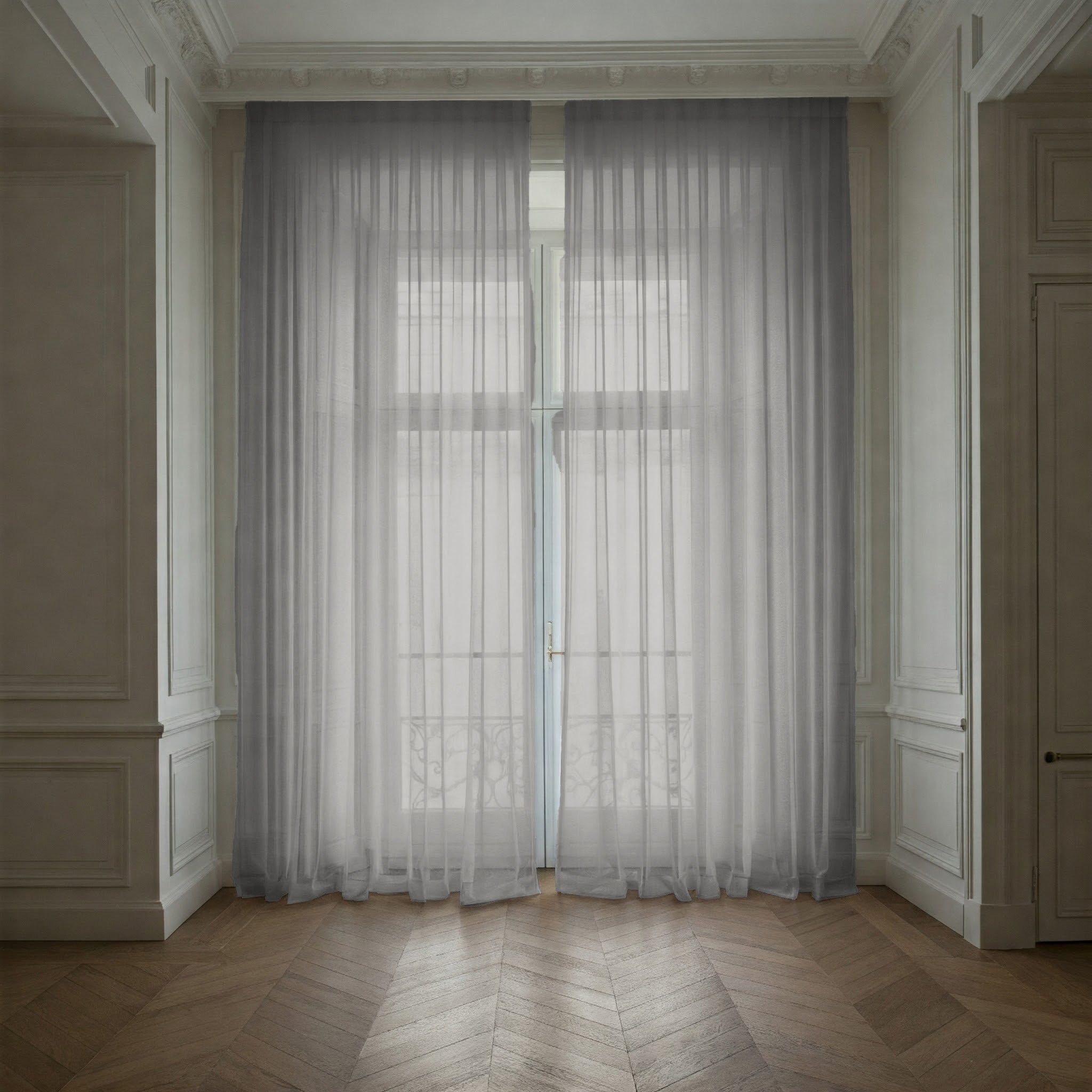 Light Grey Linen Sheer Curtains - Triple Pinch Pleat - Made to Measure-2