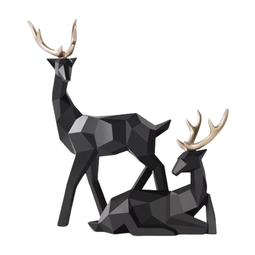 Nordic Elegance: White Resin Deer Statue for Chic Home Decor-0
