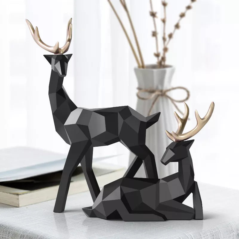 Nordic Elegance: White Resin Deer Statue for Chic Home Decor-1