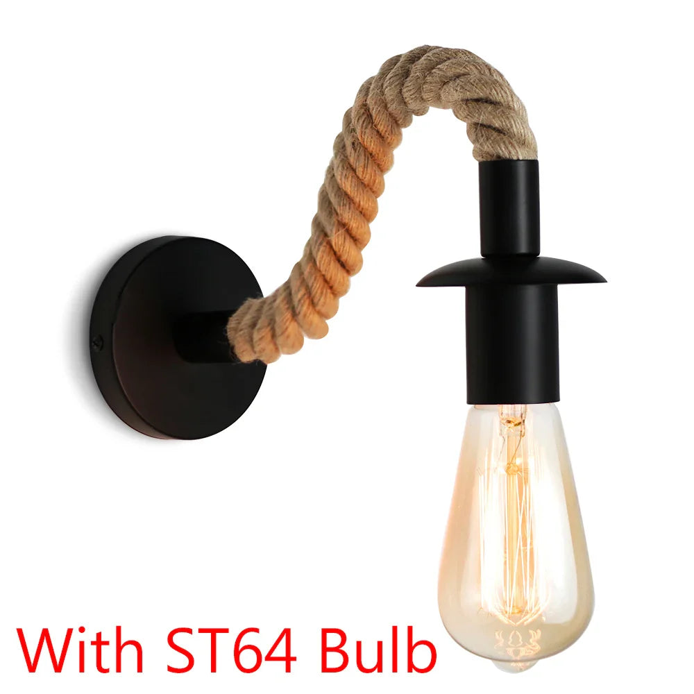 DecorBites™ Hemp Rope Wall Sconce Light Fixture