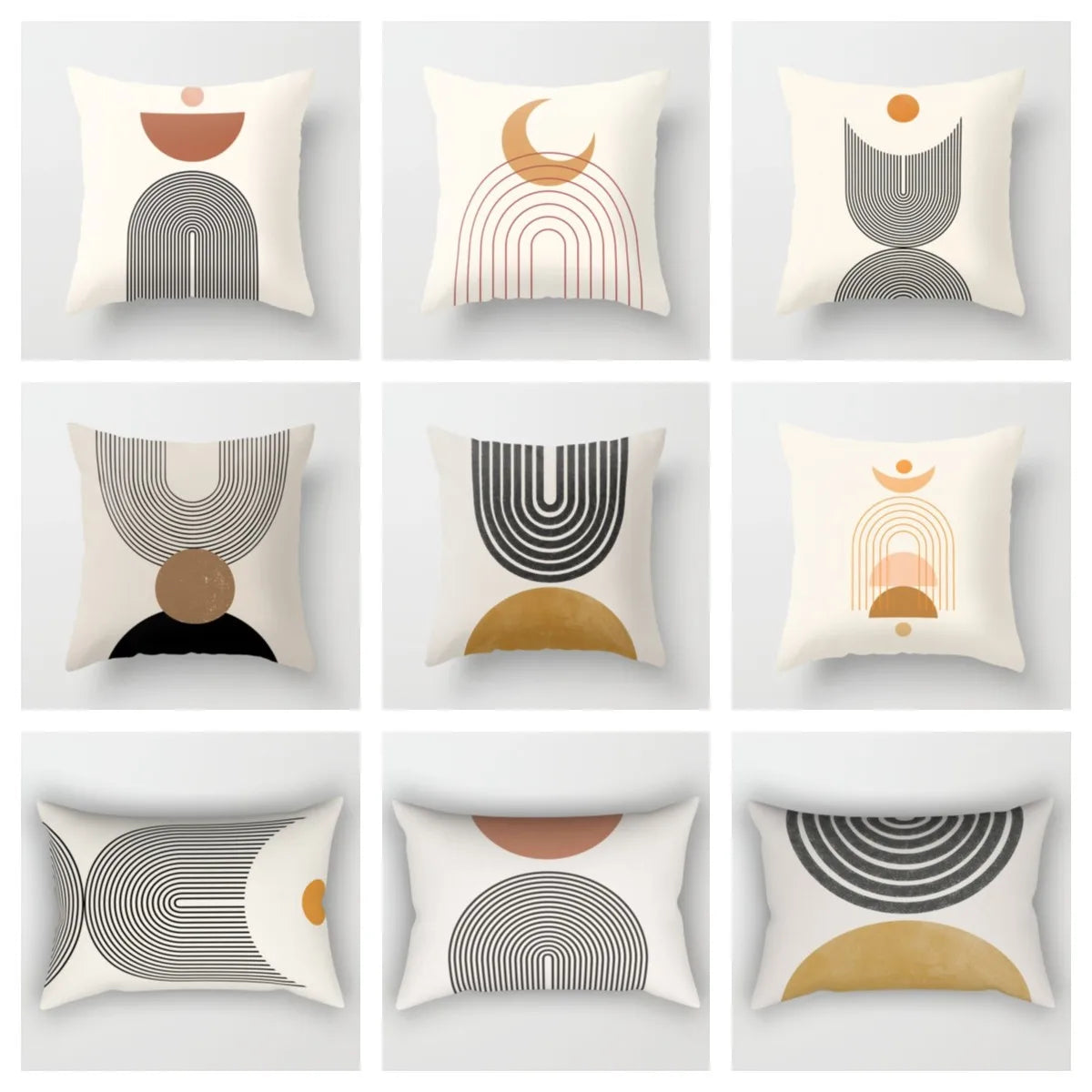 Geometric Plush Pillow Covers Various Sizes