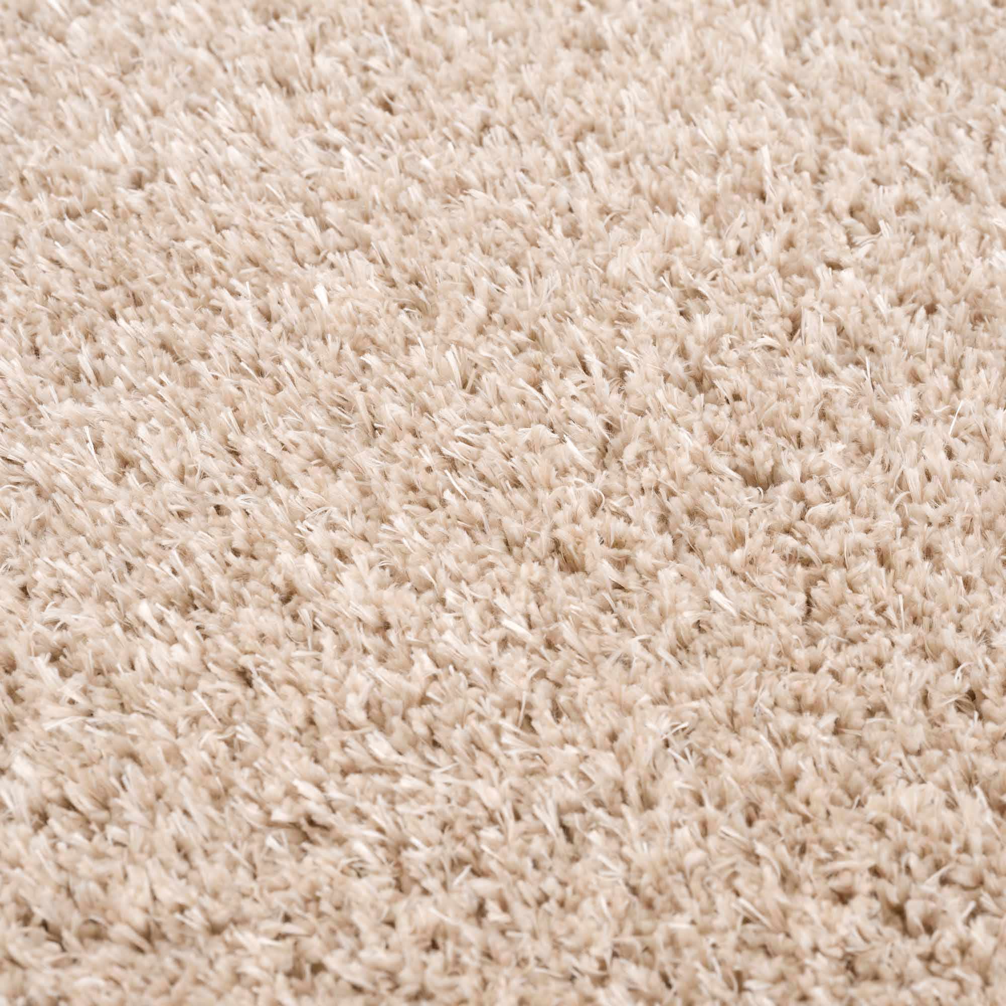 Faina Solid Beige Shag Rug Washable