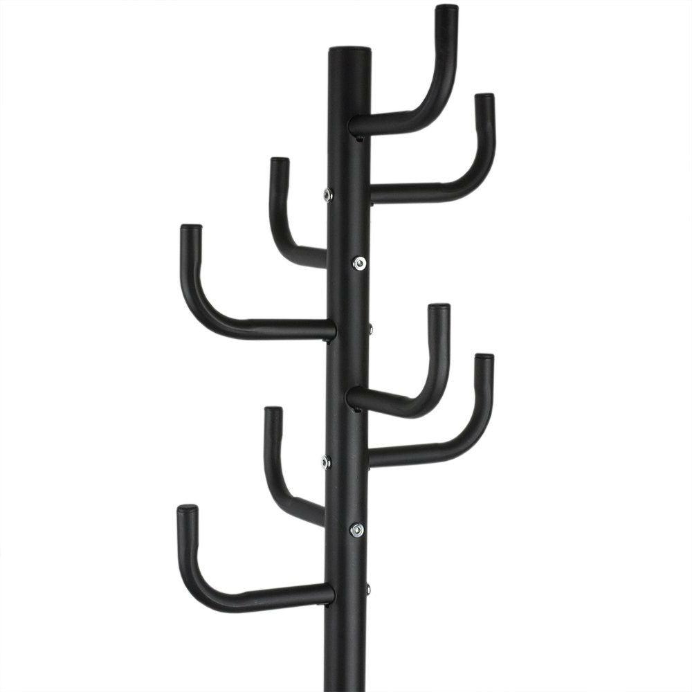 Black Metal Coat Rack Entry Hall Tree Hat Rack - PRHOMZ