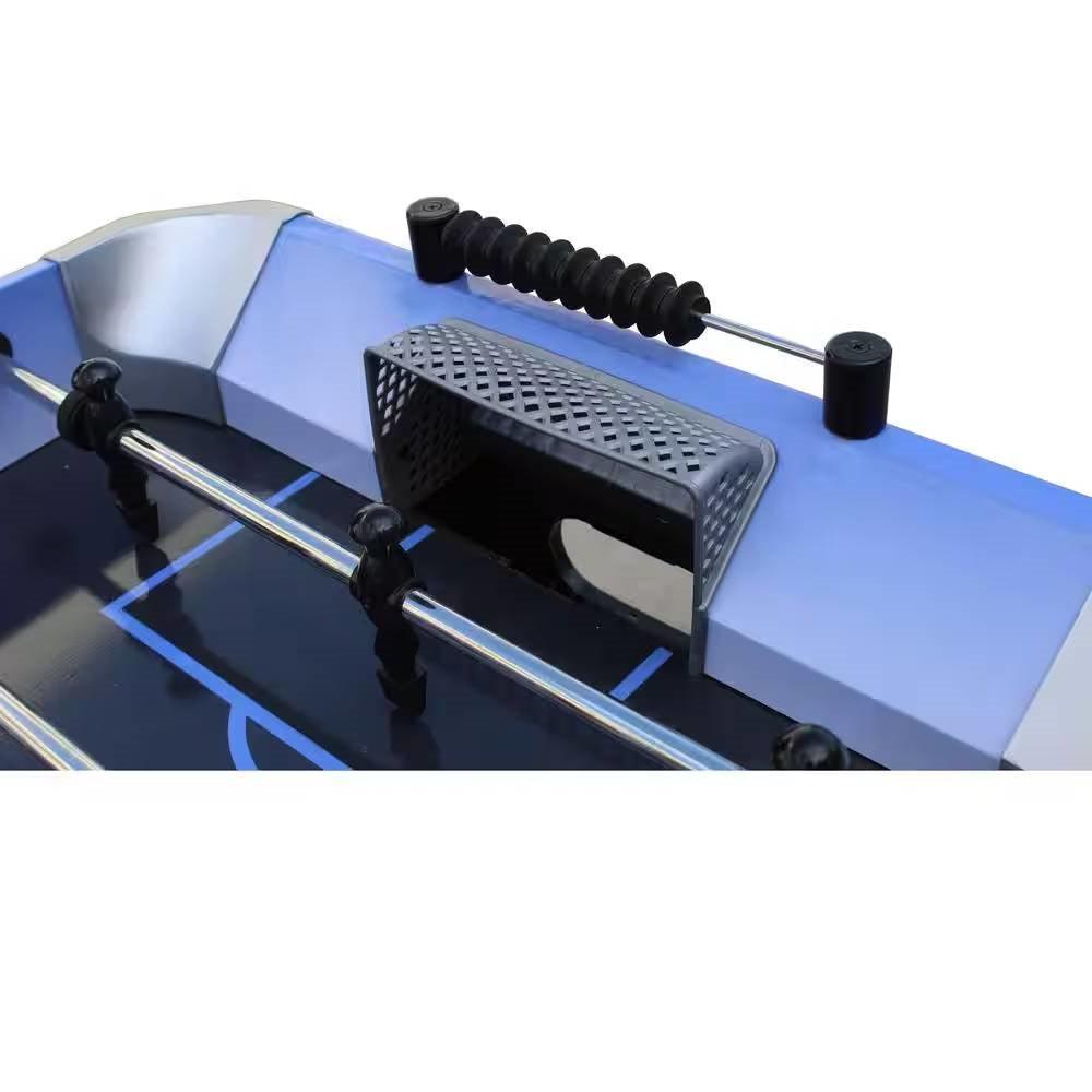 Blue Grey Black 4-foot Foosball Table with Abacus Scorers and 2 Balls - PRHOMZ