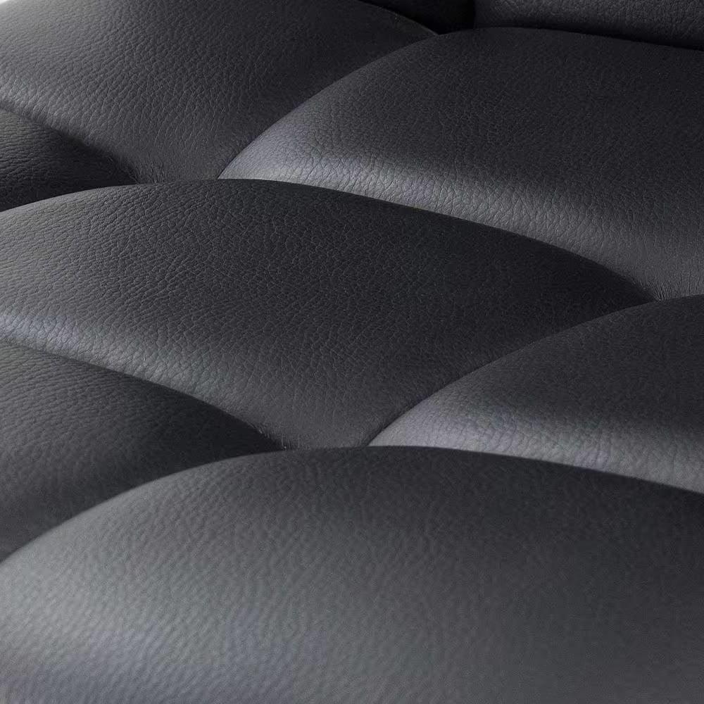 Set of 2- Black Faux Leather Barstool with Low Back Swivel Seat - PRHOMZ